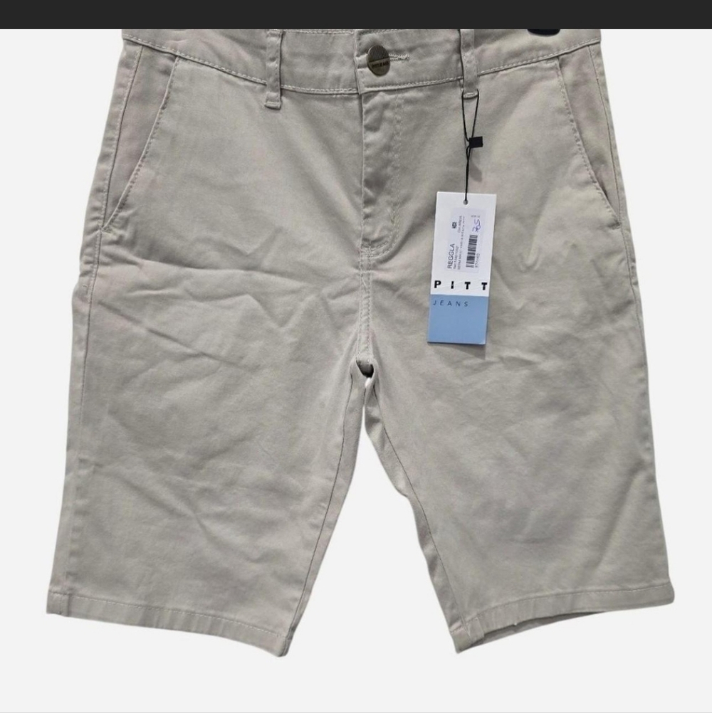 BRAZILIAN BRAND Men's Cream Flat Front Shorts